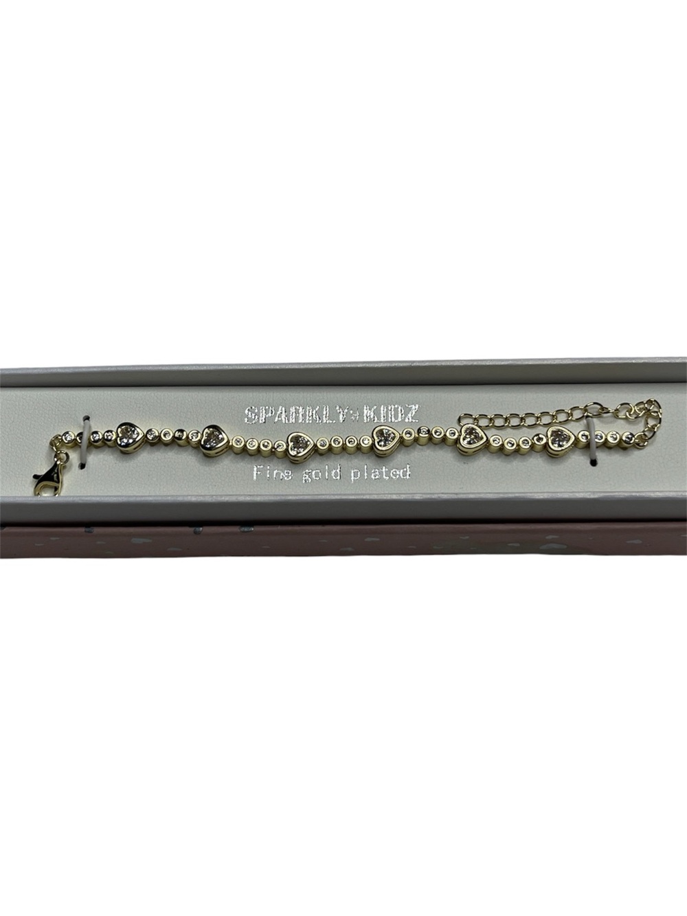 Fine Gold Plated Sparkly Kidz Heart Bracelet 7” - Picture 2 of 7